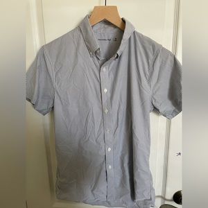 XS blue and white striped button down Abercrombie and fitch